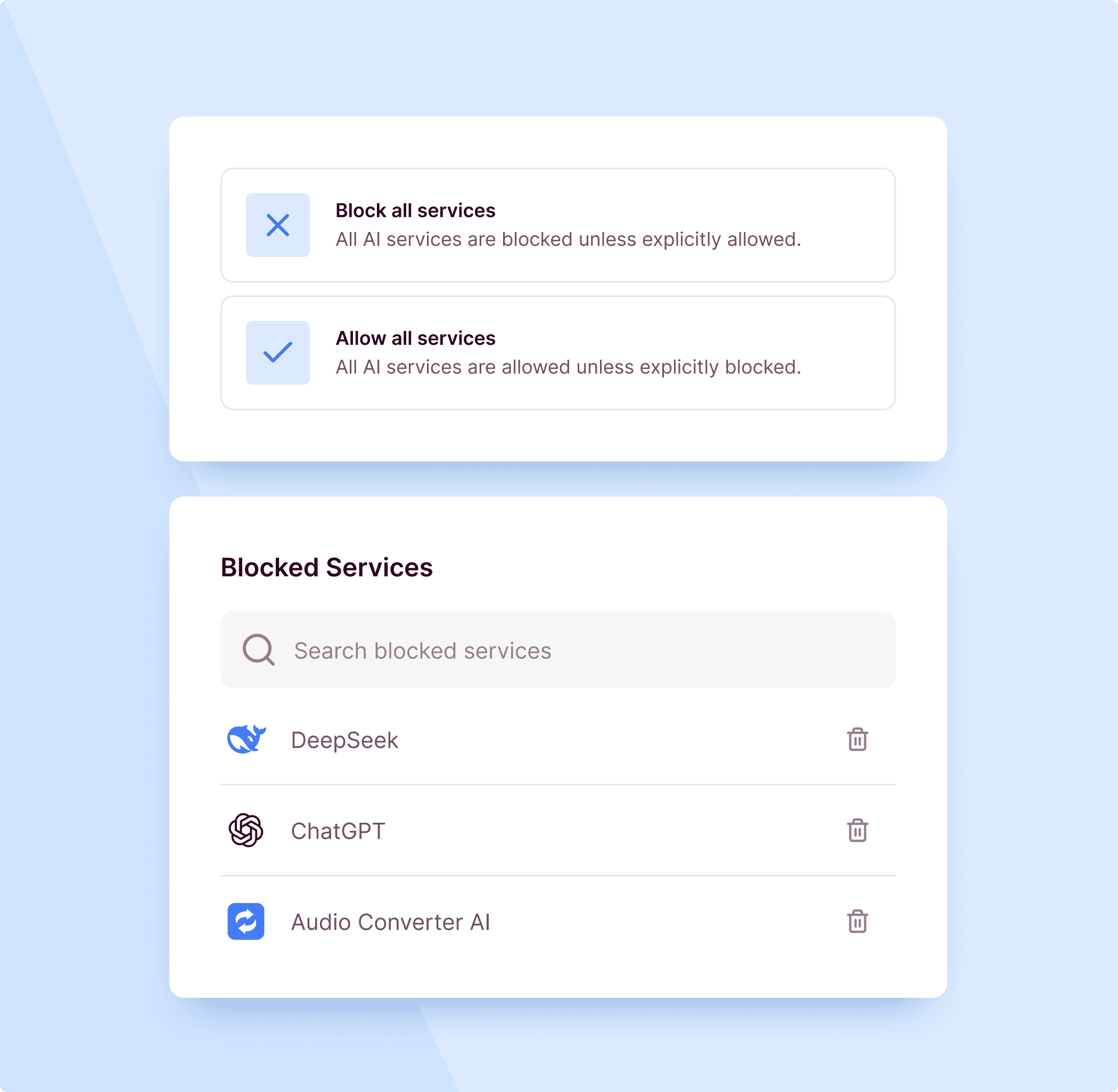 One place to manage AI service access